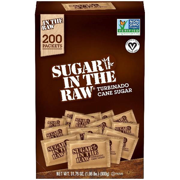 Sugar In The Raw Pack 200 Count Packs - 3.96 Pound Per Case.