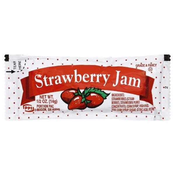 PPI Single Serve Strawberry Jam 0.5 Ounce Packets 200 Per Case