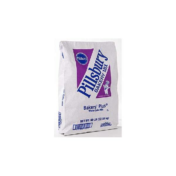 Pillsbury™ Bakers' Plus™ Cake Mix With hite 50 Pound Each - 1 Per Case.