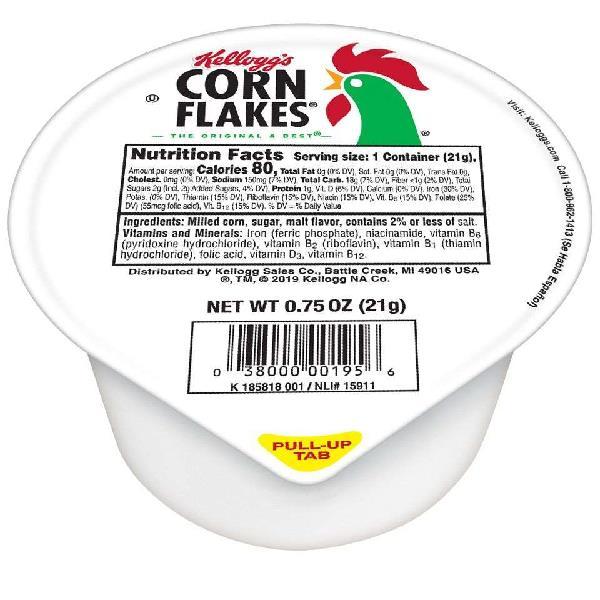 Kellogg's Corn Flakes Cereal0.75 Ounce Size - 96 Per Case.