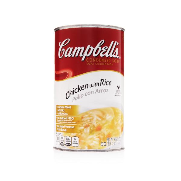 Campbell's Soup Chicken Wrice Condensed 50 Ounce Size - 12 Per Case.