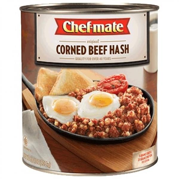 Chef Mate Corned Beef Hash 107 Ounce Size - 6 Per Case.