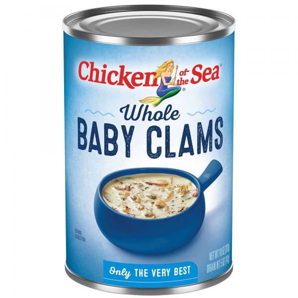 Chicken Of The Sea Whole Baby Clams 10 Ounce Size - 12 Per Case.