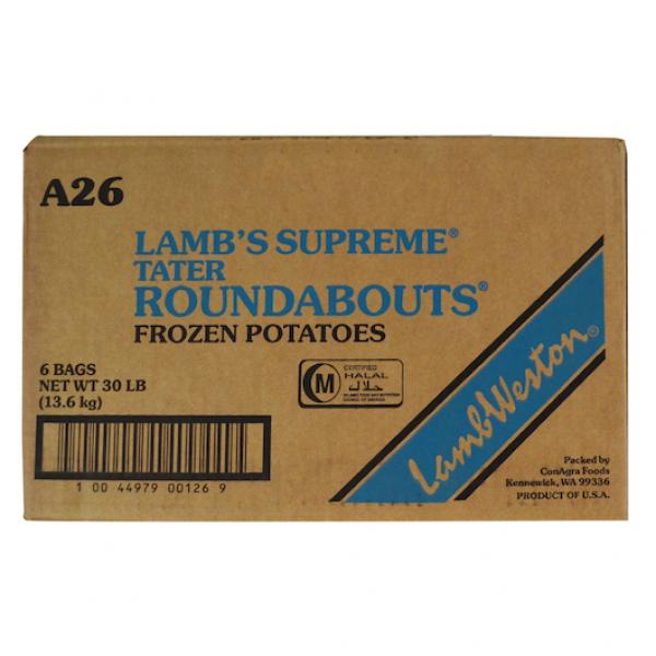 Tater Roundabouts® Frozen Potatoes 5 Pound Each - 6 Per Case.