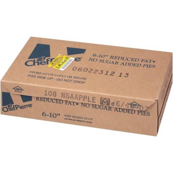 Chef Pierre Apple Traditional Reduced Fat No Sugar Added Unbaked 10" Pie 46 Ounce Size - 6 Per Case.