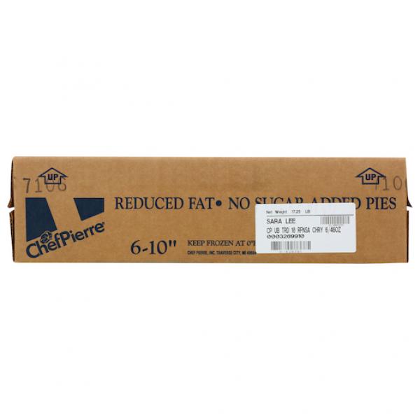 Chef Pierre Cherry Reduced Fat No Sugar Added Unbaked 10" Pie 46 Ounce Size - 6 Per Case.