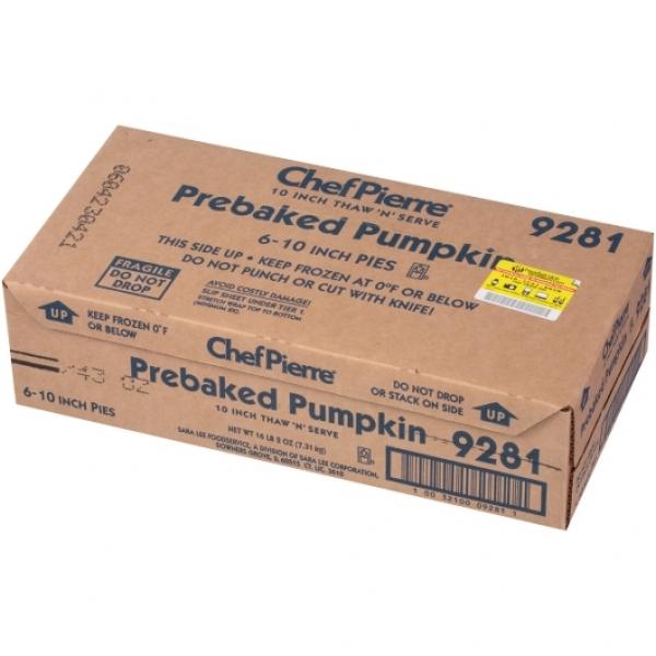 Chef Pierre Pie Pumpkin Pre Baked 10" 2.687 Pound Each - 6 Per Case.