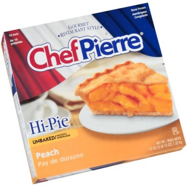 Chef Pierre Pie Peach High Unbaked 10" 2.937 Pound Each - 6 Per Case.