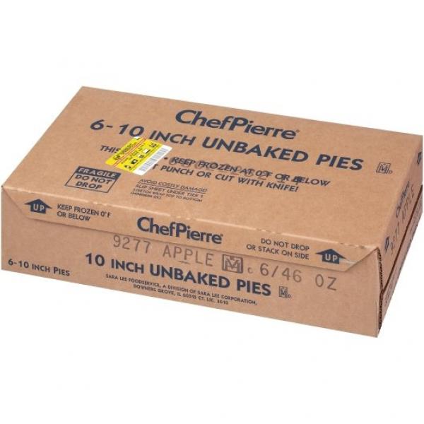 Chef Pierre Pie Apple Unbaked 10" 46 Ounce Size - 6 Per Case.