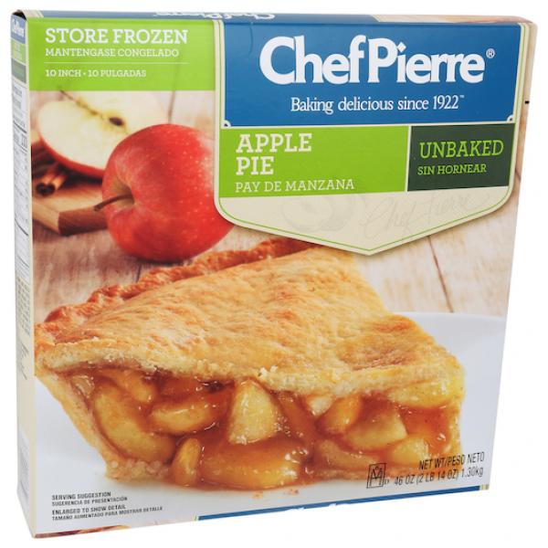 Chef Pierre Pie Apple Unbaked 10" 46 Ounce Size - 6 Per Case.