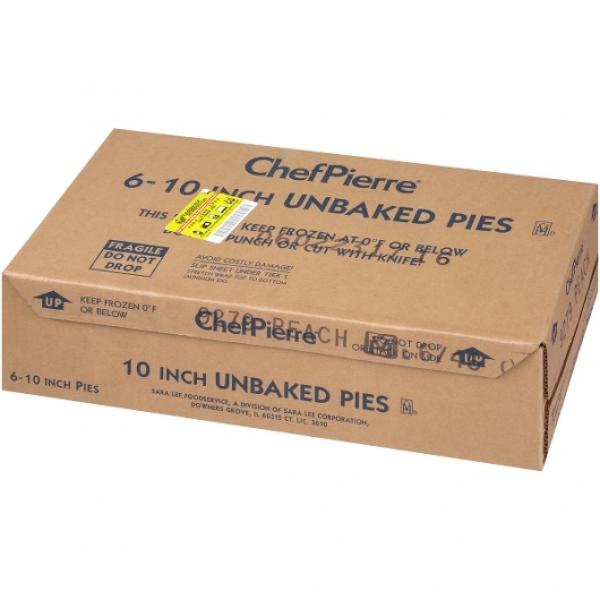 Chef Pierre Pie Peach Unbaked 10" 46 Ounce Size - 6 Per Case.