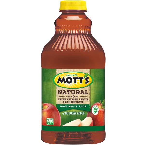 Mott's® Natural Apple Juice Bottles 64 Fluid Ounce - 8 Per Case.