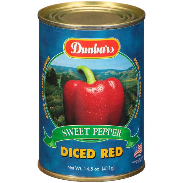 Diced Red Pepper Dunbar 15 Ounce Size - 24 Per Case.