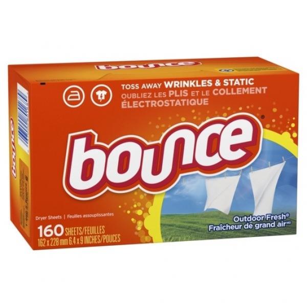 Bounce Dryer Sheet Outdoor Fresh 160 Count Packs - 6 Per Case.