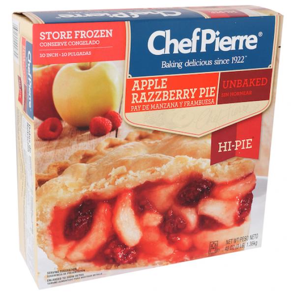 Chef Pierre Unbaked Apple Raspberry High 10" Pie 3 Pound Each - 6 Per Case.