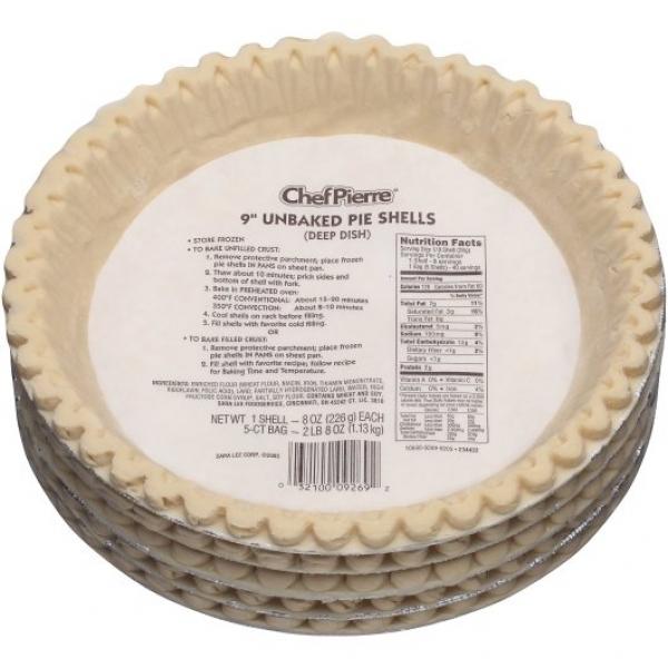 Chef Pierre Pie Shell Chef Pierre Unbaked Deep Dish 9" 8 Ounce Size - 20 Per Case.