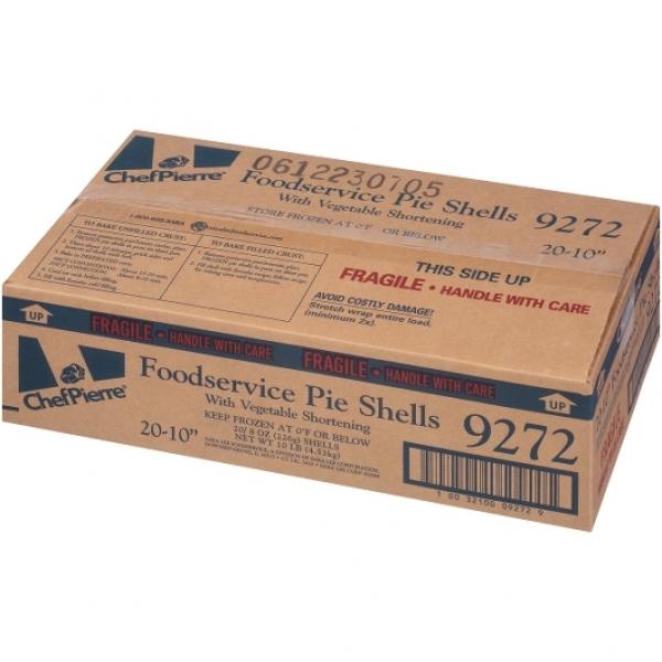 Chef Pierre Pie Shell Vegetable Shortening Unbaked 10" 2.5 Pound Each - 4 Per Case.