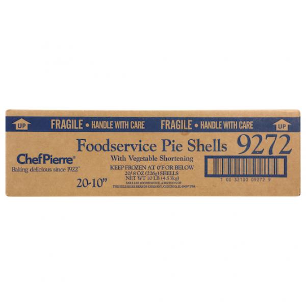 Chef Pierre Pie Shell Vegetable Shortening Unbaked 10" 2.5 Pound Each - 4 Per Case.