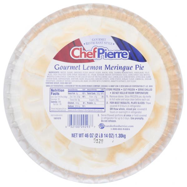 Chef Pierre Pie Gourmet Lemon Meringue 10" 2.875 Pound Each - 4 Per Case.