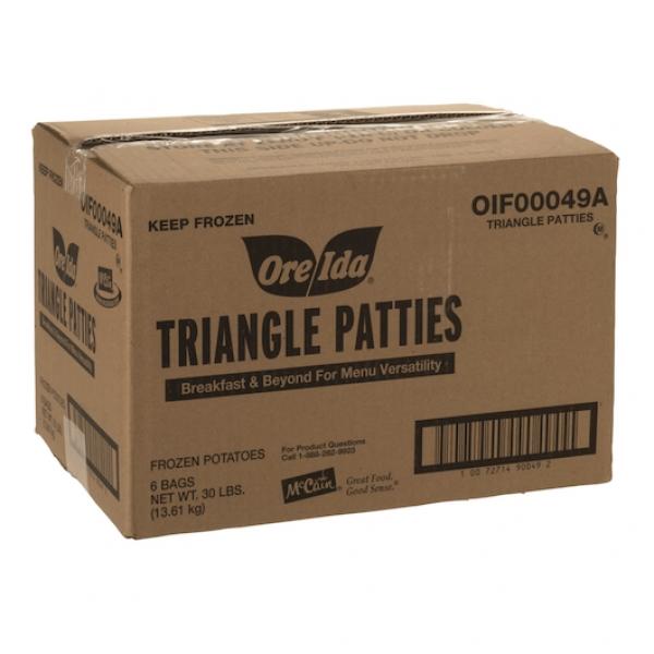 Oreida Tri Potato Patty 5 Pound Each - 6 Per Case.