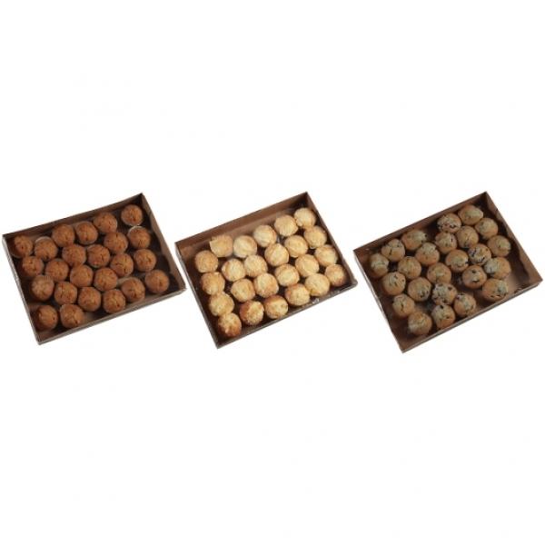 Chef Pierre Variety Pack Small Blueberry, Bran, Cheese Streusel Muffins 1 Count Packs - 4 Per Case.