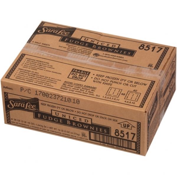 Sara Lee Brownie Precut Uniced 58 Ounce Size - 4 Per Case.