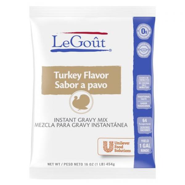 Legout Sauces Gravies Turkey Flavor Instant Gravy Mix 1 Pound Each - 8 Per Case.