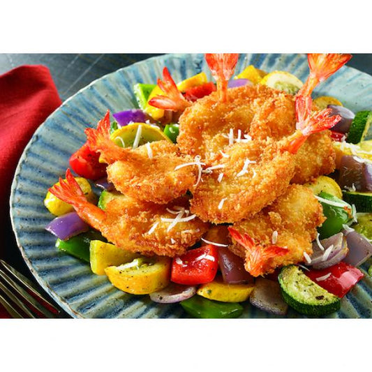 Tampa Maid Signature Hand Breaded Shrimp Panko Clean Tail 3 Pound Each - 4 Per Case.