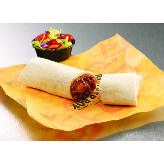 Butcher Boy Beef & Bean Red Chile Burrito Bulk 4.5 Ounce Size - 72 Per Case.