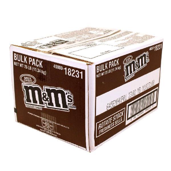 M&m's Milk Chocolate Candies Bulk 25 Pound Each - 1 Per Case.