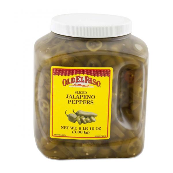 Old El Paso™ Taco Toppings Bulk Sliced Jalapeno Peppers 106 Ounce Size - 4 Per Case.