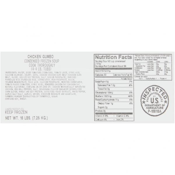 HEINZ CHEF FRANCISCO Chicken Gumbo Soup 4 lb. Tub 4 Per Case