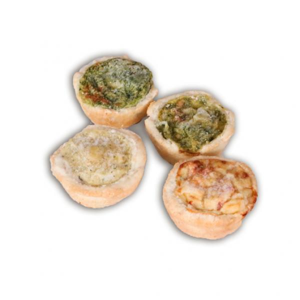 Assorted Quiche 25 Count Packs - 4 Per Case.