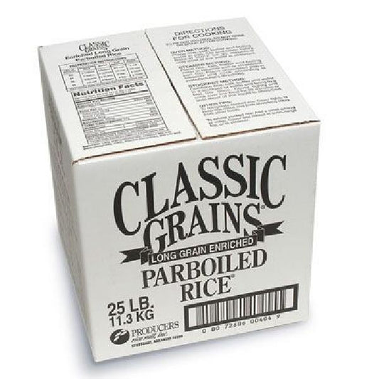 Producers Rice Mill Classic Grains Parboiled Long Grain White Rice, 25 Pound Each - 1 Per Case.