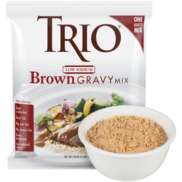 Trio Low Sodium Brown Gravy Mix 1 Pound Each - 8 Per Case.