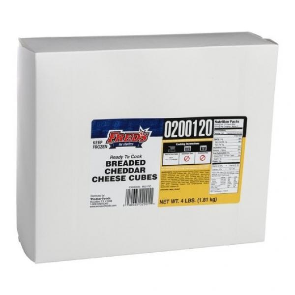 Fred's Breaded Cheddar Cheese Cube Box 4 Pound Each - 6 Per Case.