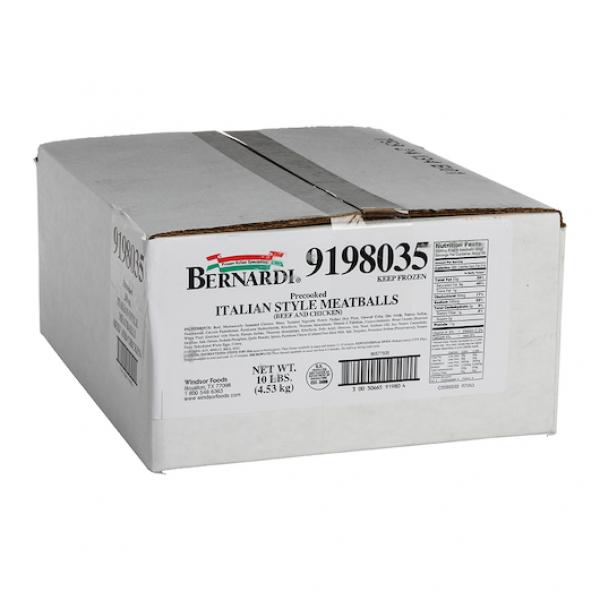 Bernardi Italian Style Chickenbeef Meatbll Bags 5 Pound Each - 2 Per Case.