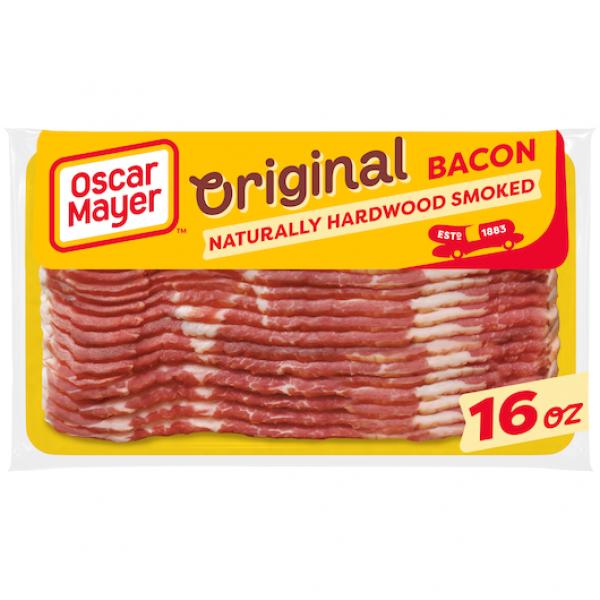 Oscar Mayer Back Window Sliced Bacon, 1 Pound Each - 12 Per Case.