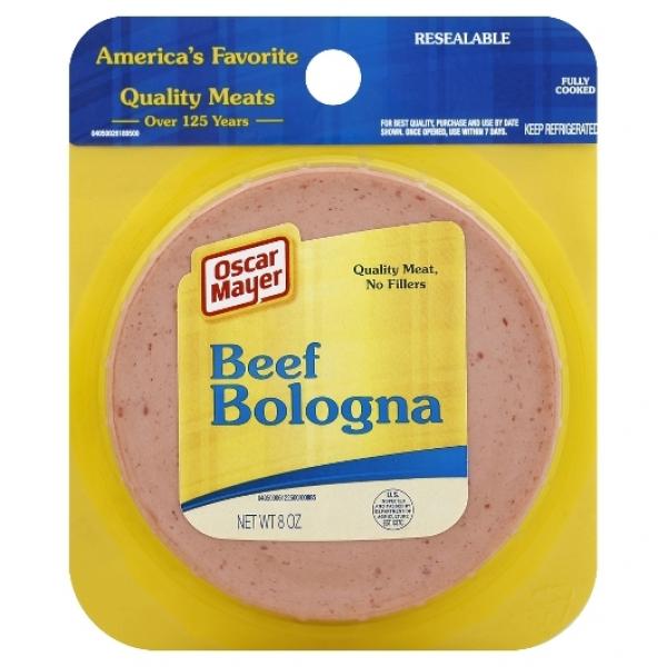 Oscar Mayer Beef Bologna, 8 Ounce Size - 12 Per Case.