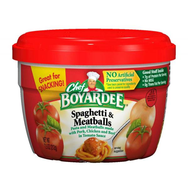 Chef Boyardee Spaghetti & Meatballs In Tomato Sauce 7.5 Ounce Size - 12 Per Case.