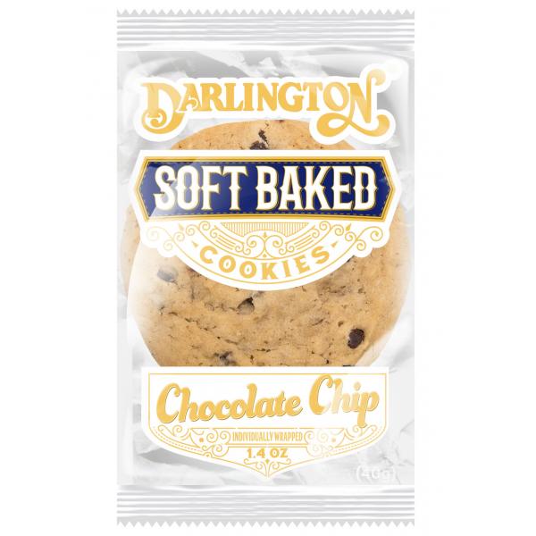 Darlington Soft Baked Chocolate Chip Cookies Individually Wrapped 1 Count Packs - 180 Per Case.