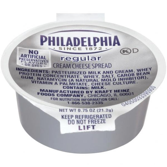 PHILADELPHIA Original Cream Cheese Spread 0.75 Ounce Cup 100 Per Case