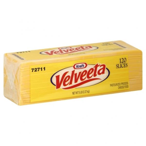 VELVEETA Sliced Cheese (120 Slices) 5 lb. 4 Per Case