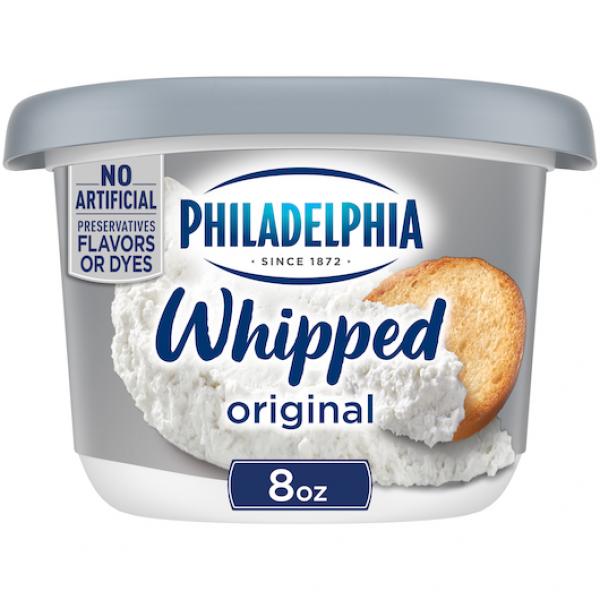 Philadelphia Whipped Original Cream Cheese, 8 Ounce Size - 12 Per Case.