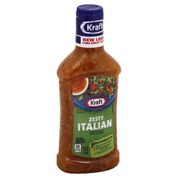 Kraft Zesty Italian Dressing, 16 Fluid Ounce - 6 Per Case.