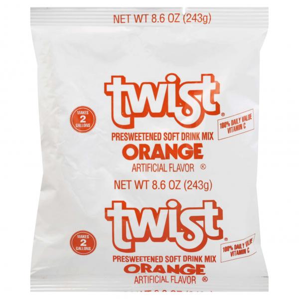 TWIST Orange Powdered Beverage Mix 8.6 Ounce Pouch 12