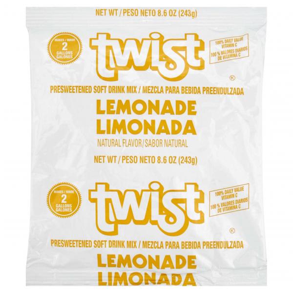 TWIST Lemonade Powdered Mix 8.6 Ounce Pouch 12