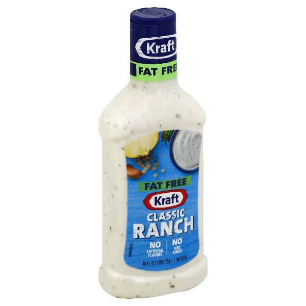 Kraft Fat Free Ranch Dressing, 16 Fluid Ounce - 6 Per Case.