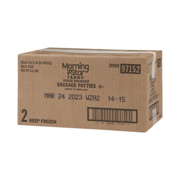 Morningstar Farms Veggie Breakfast Sausage Patties 1.34 Ounce Size - 112 Per Case.