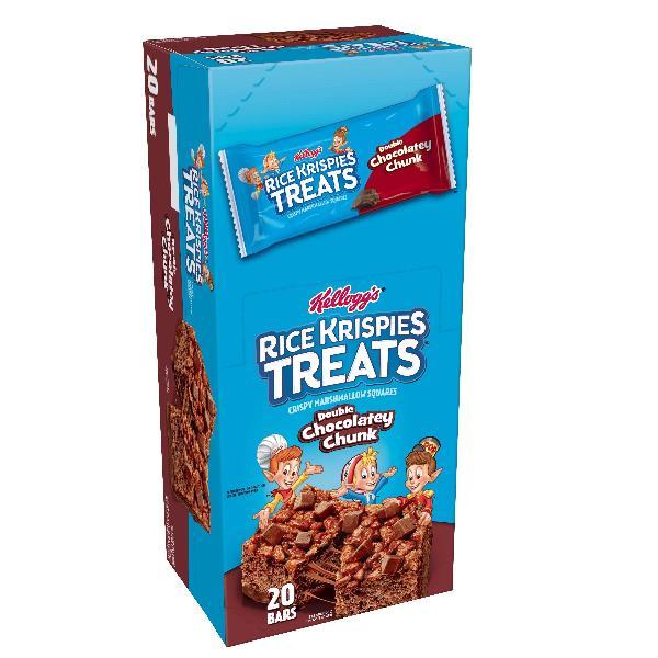 Kellogg's Double Chocolate Chunk Rice Krispie Treats Bar 1.3 Ounce Size - 80 Per Case.